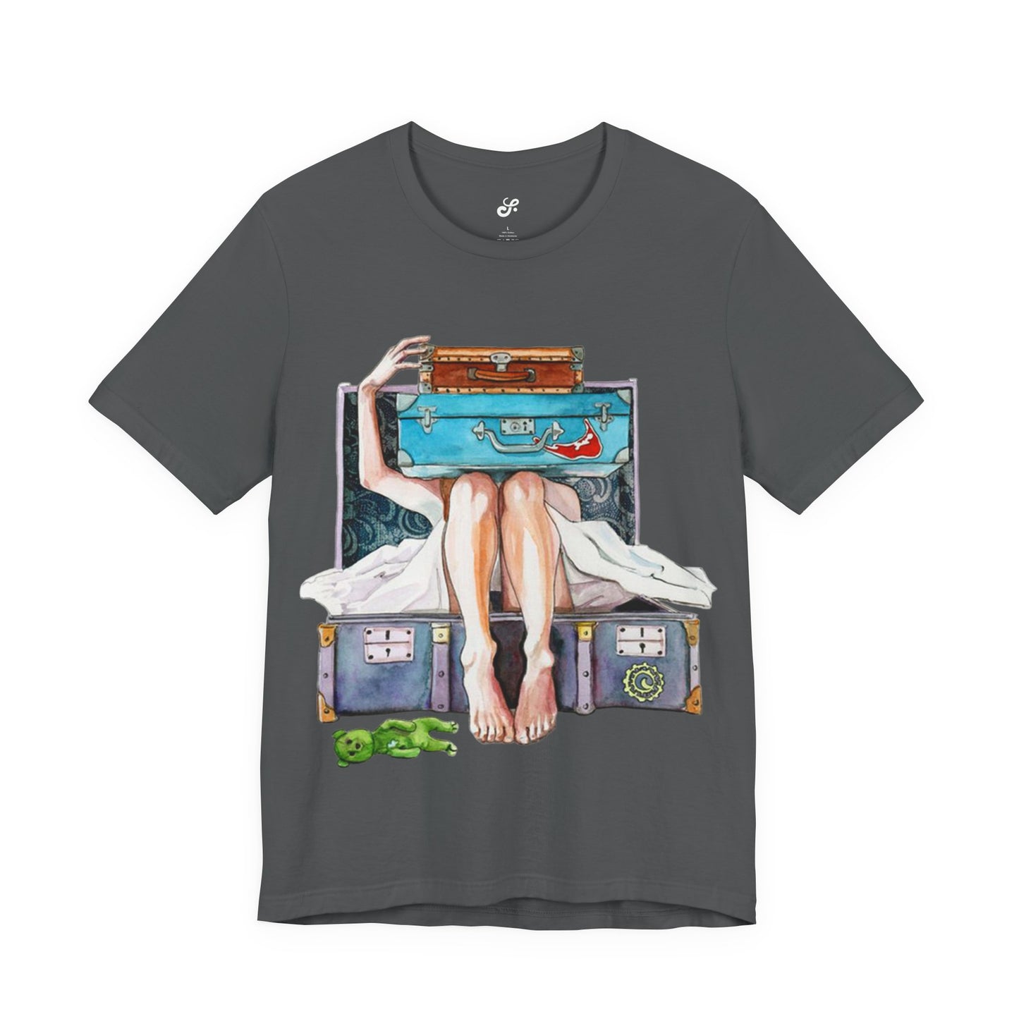 Travel & Exploration Themed Suitcase Illustrated Oversized T-Shirt YSS-TS-0004