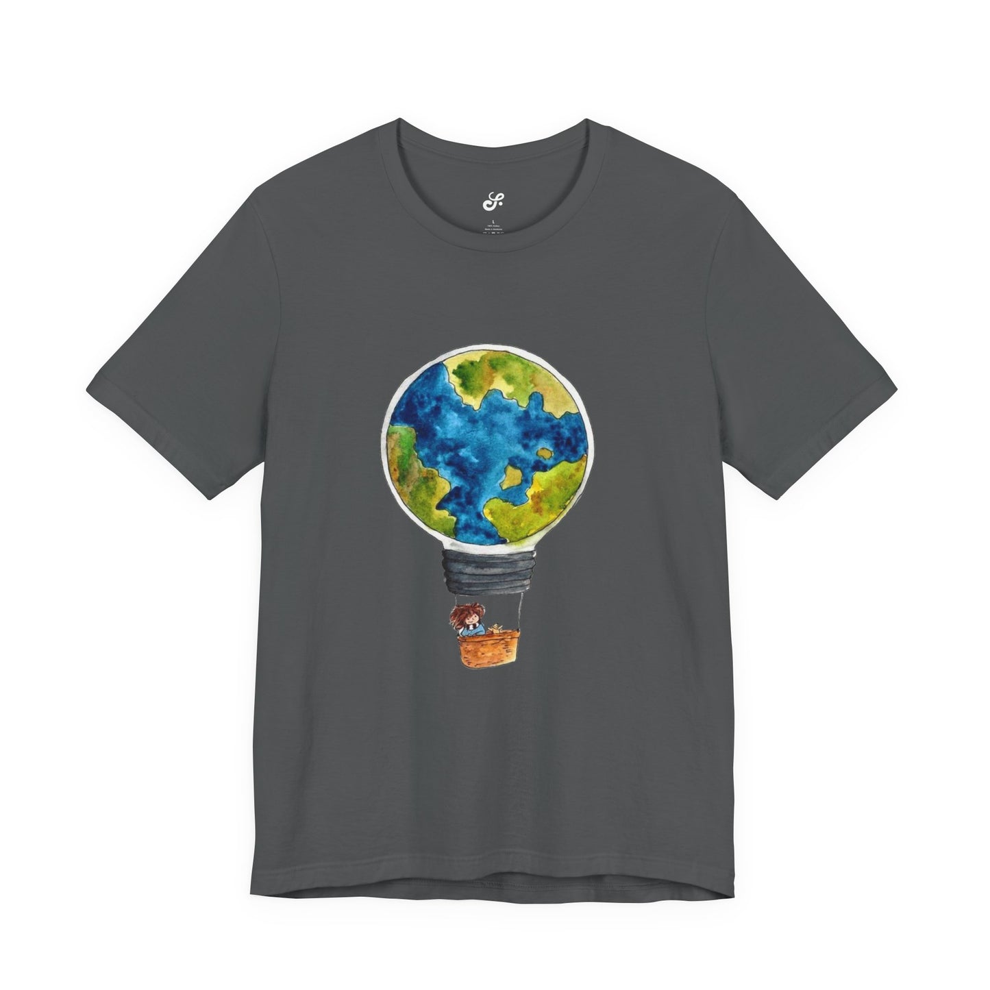World and Hot Air Balloon Graphic Oversized T-Shirt YSS-TS-0002