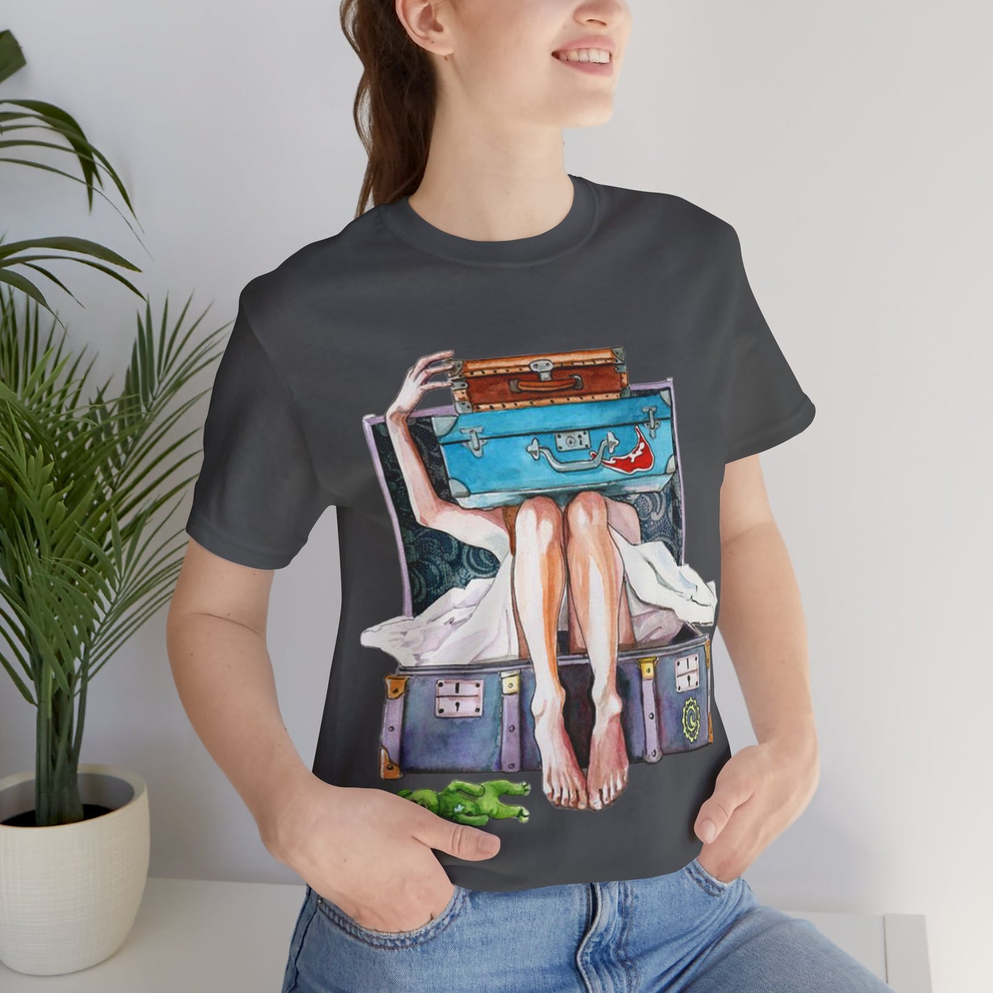 Travel & Exploration Themed Suitcase Illustrated Oversized T-Shirt YSS-TS-0004