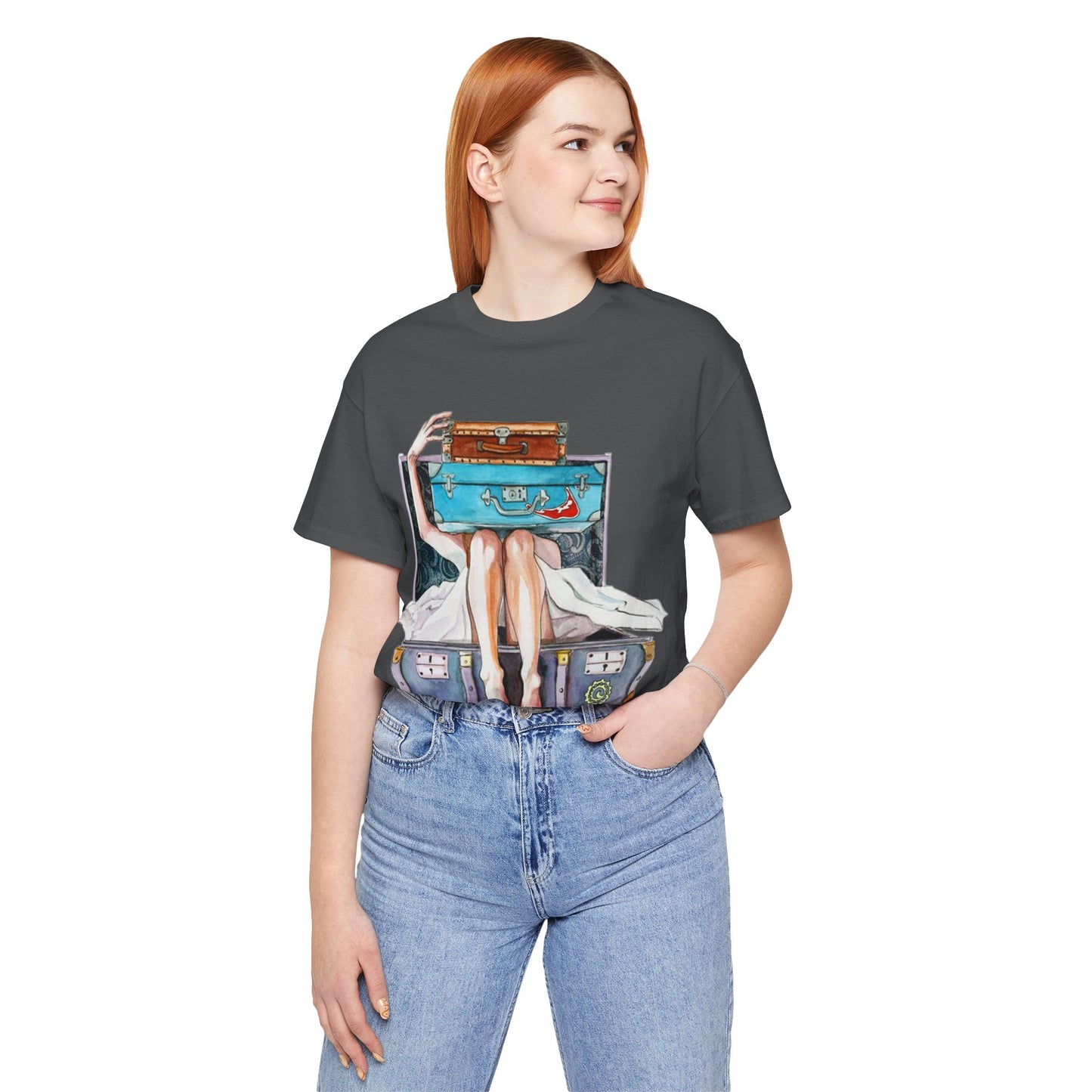 Travel & Exploration Themed Suitcase Illustrated Oversized T-Shirt YSS-TS-0004