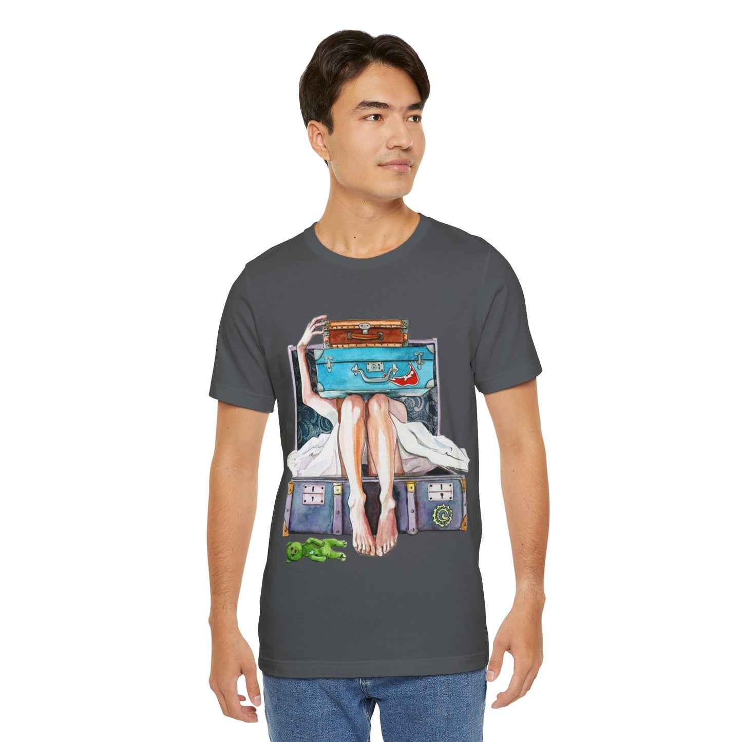 Travel & Exploration Themed Suitcase Illustrated Oversized T-Shirt YSS-TS-0004