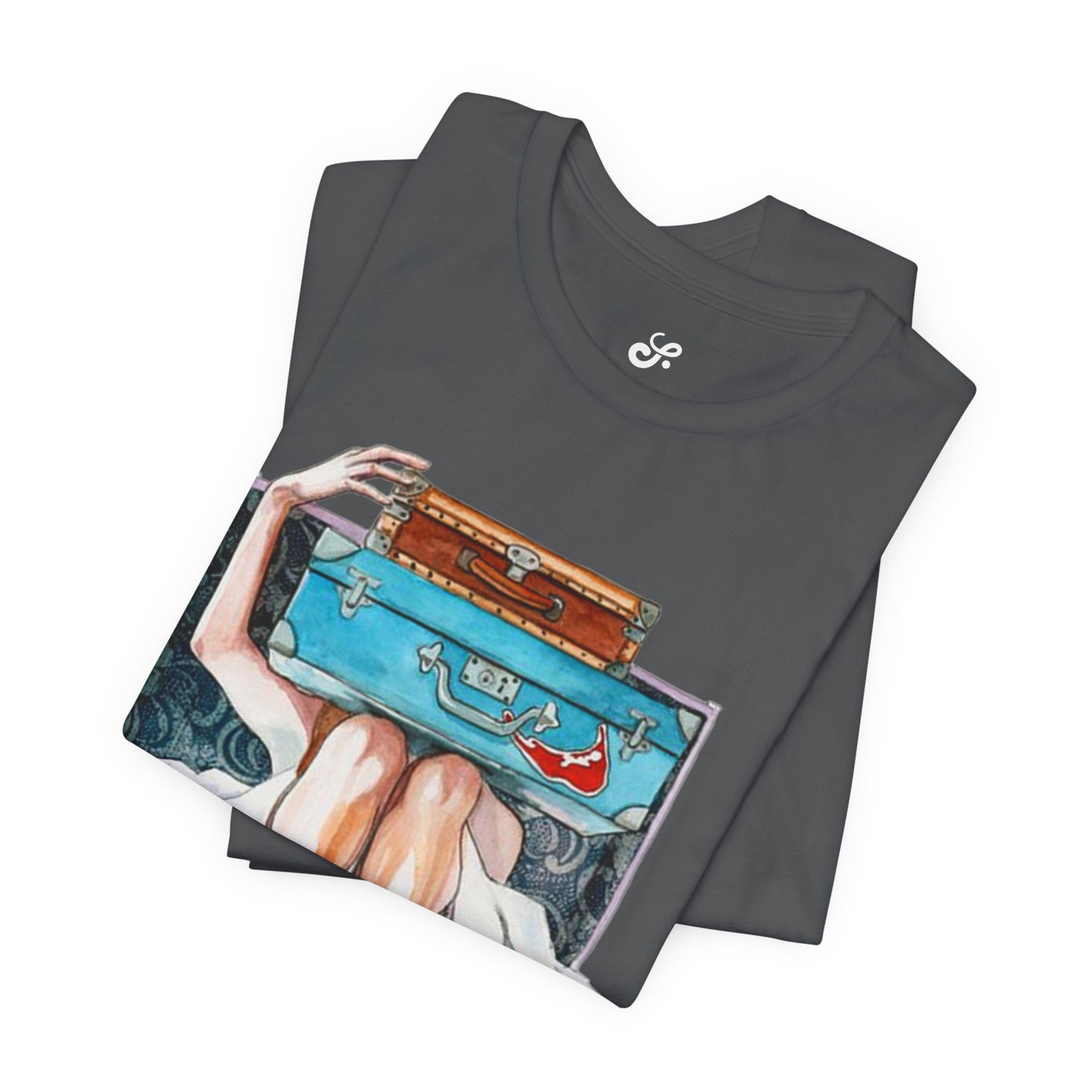 Travel & Exploration Themed Suitcase Illustrated Oversized T-Shirt YSS-TS-0004