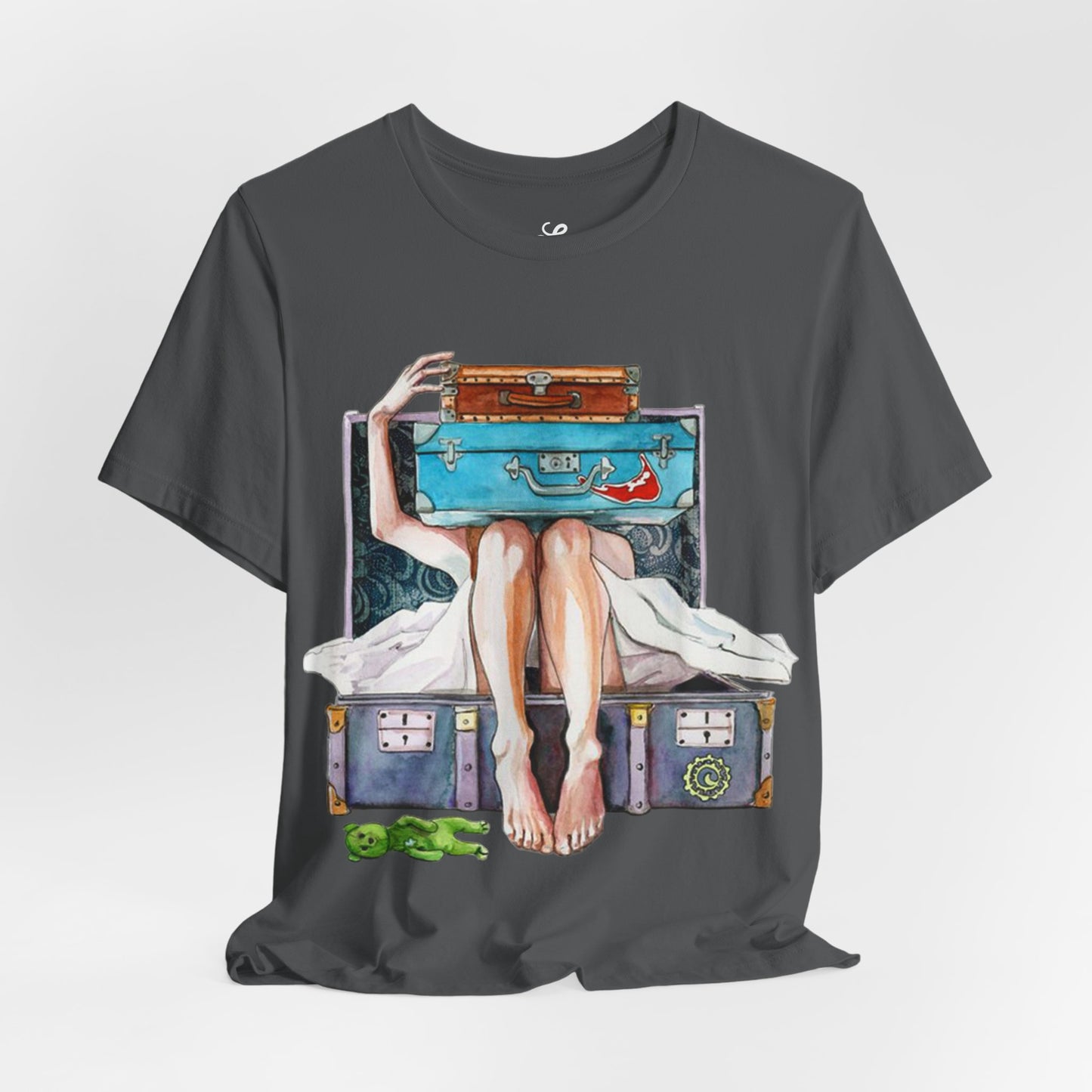 Travel & Exploration Themed Suitcase Illustrated Oversized T-Shirt YSS-TS-0004