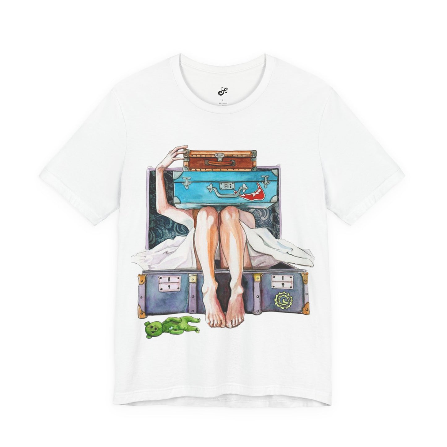 Travel & Exploration Themed Suitcase Illustrated Oversized T-Shirt YSS-TS-0004