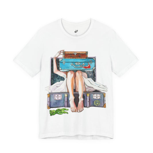 Travel & Exploration Themed Suitcase Illustrated Oversized T-Shirt YSS-TS-0004