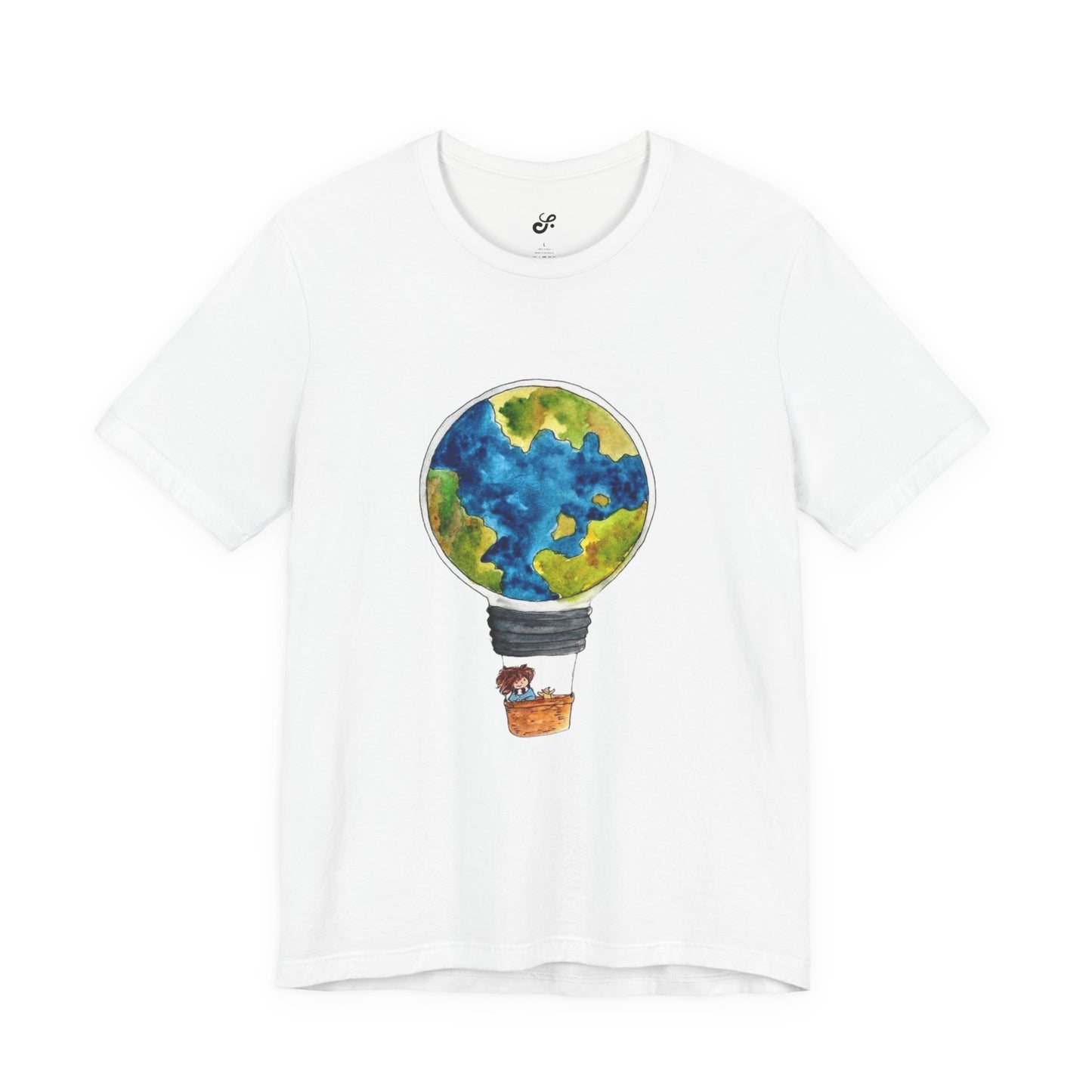 World and Hot Air Balloon Graphic Oversized T-Shirt YSS-TS-0002