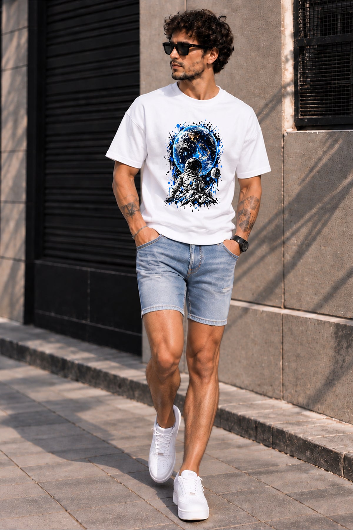 Kozmik Dünya Kaşifi Oversize Tişört