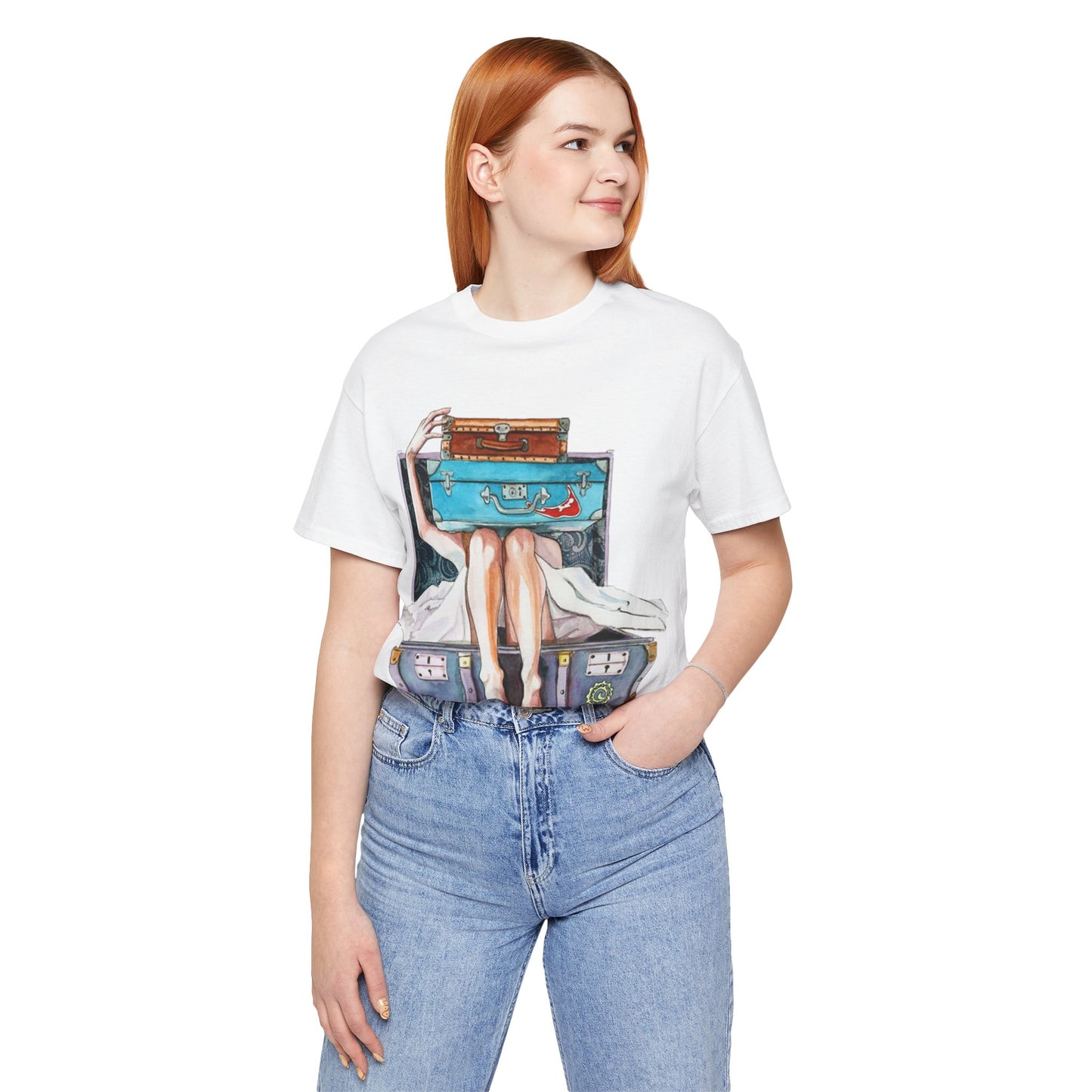 Travel & Exploration Themed Suitcase Illustrated Oversized T-Shirt YSS-TS-0004