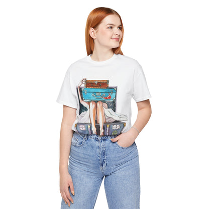 Travel & Exploration Themed Suitcase Illustrated Oversized T-Shirt YSS-TS-0004