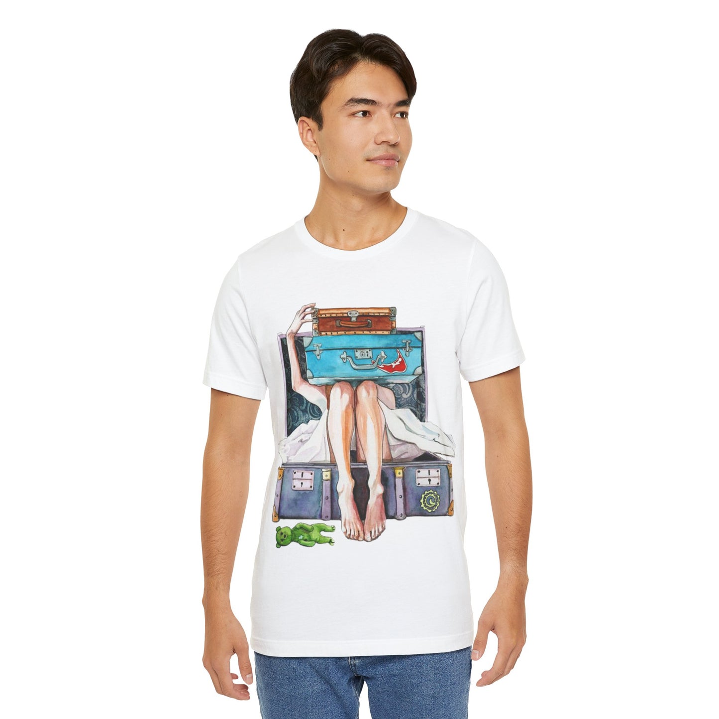 Travel & Exploration Themed Suitcase Illustrated Oversized T-Shirt YSS-TS-0004