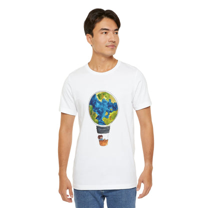 World and Hot Air Balloon Graphic Oversized T-Shirt YSS-TS-0002