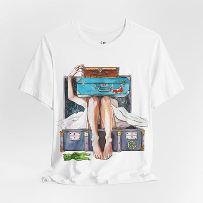 Travel & Exploration Themed Suitcase Illustrated Oversized T-Shirt YSS-TS-0004