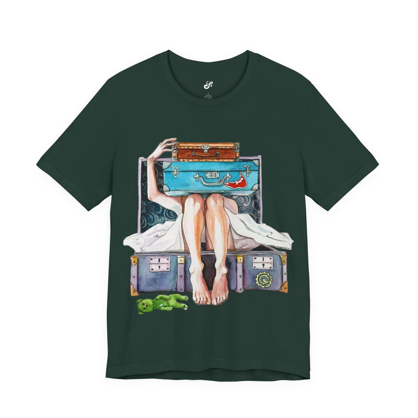Travel & Exploration Themed Suitcase Illustrated Oversized T-Shirt YSS-TS-0004