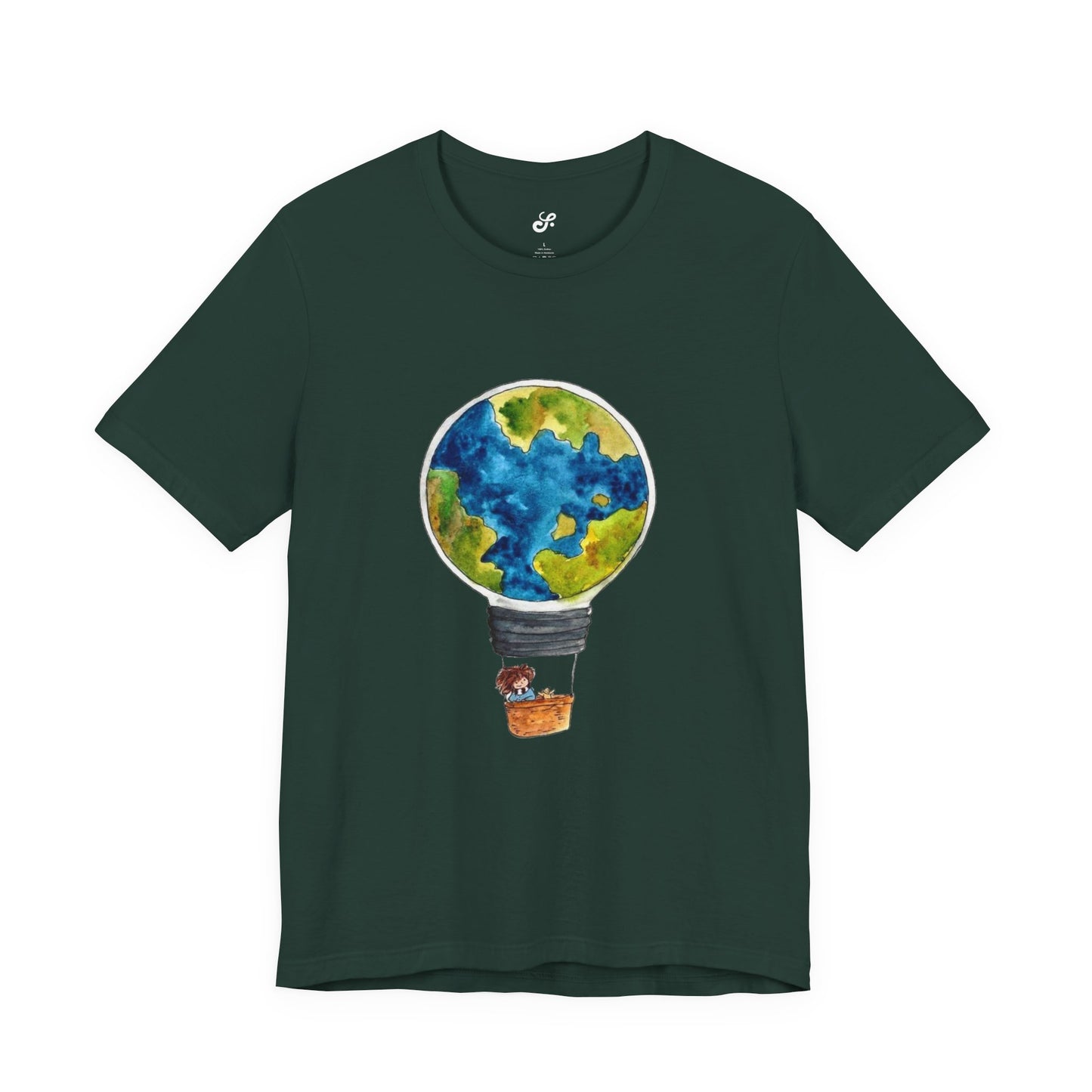 World and Hot Air Balloon Graphic Oversized T-Shirt YSS-TS-0002