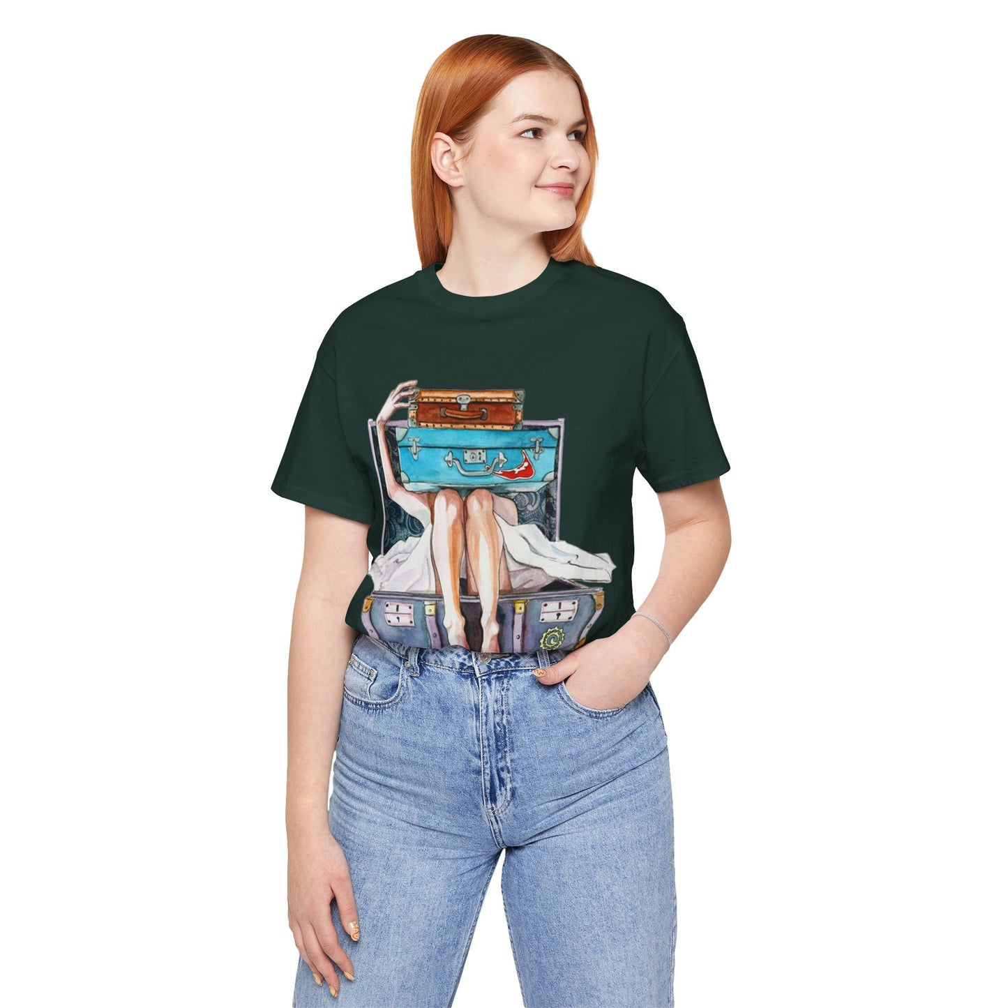 Travel & Exploration Themed Suitcase Illustrated Oversized T-Shirt YSS-TS-0004