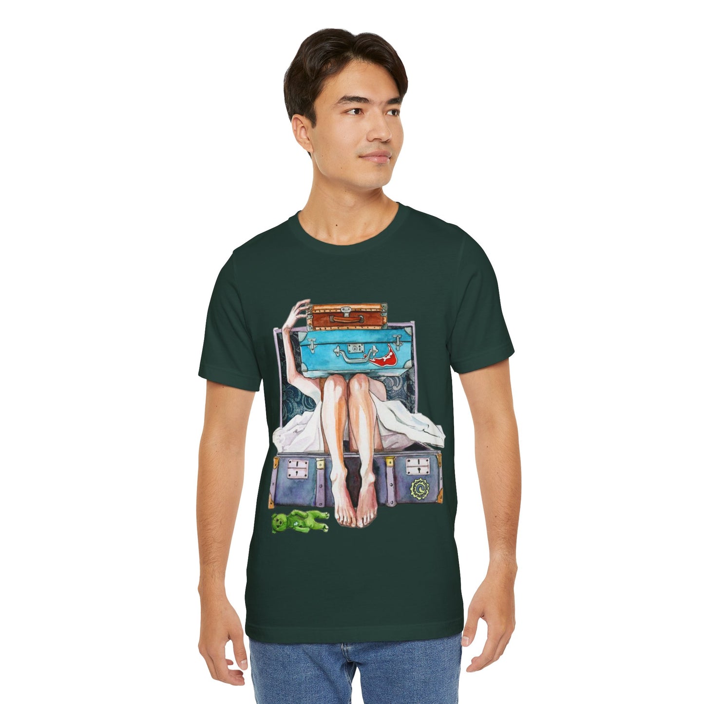 Travel & Exploration Themed Suitcase Illustrated Oversized T-Shirt YSS-TS-0004