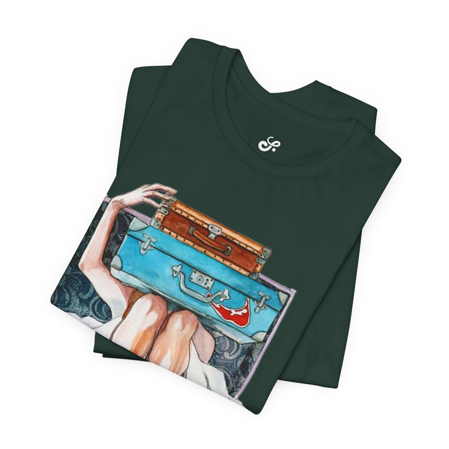 Travel & Exploration Themed Suitcase Illustrated Oversized T-Shirt YSS-TS-0004