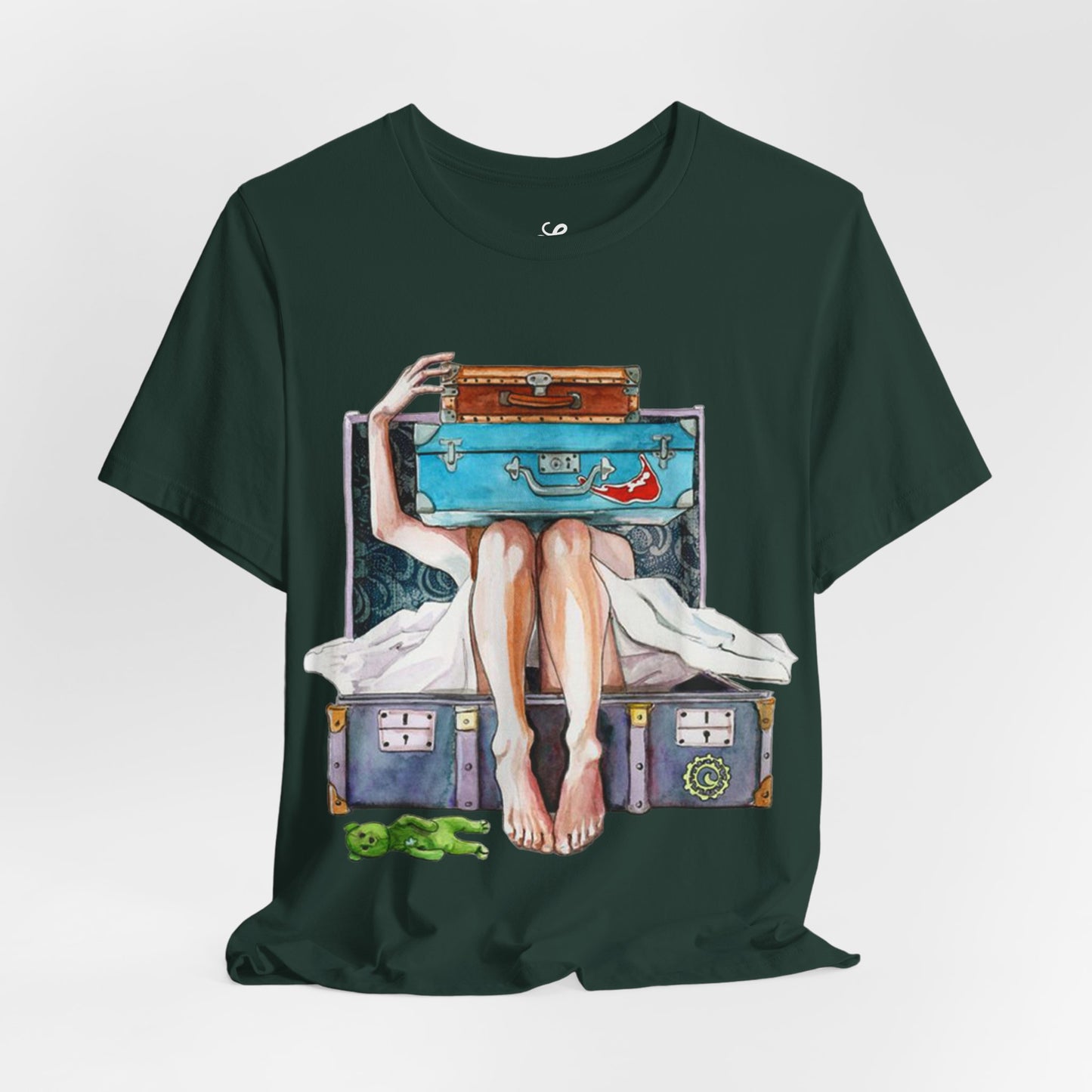 Travel & Exploration Themed Suitcase Illustrated Oversized T-Shirt YSS-TS-0004