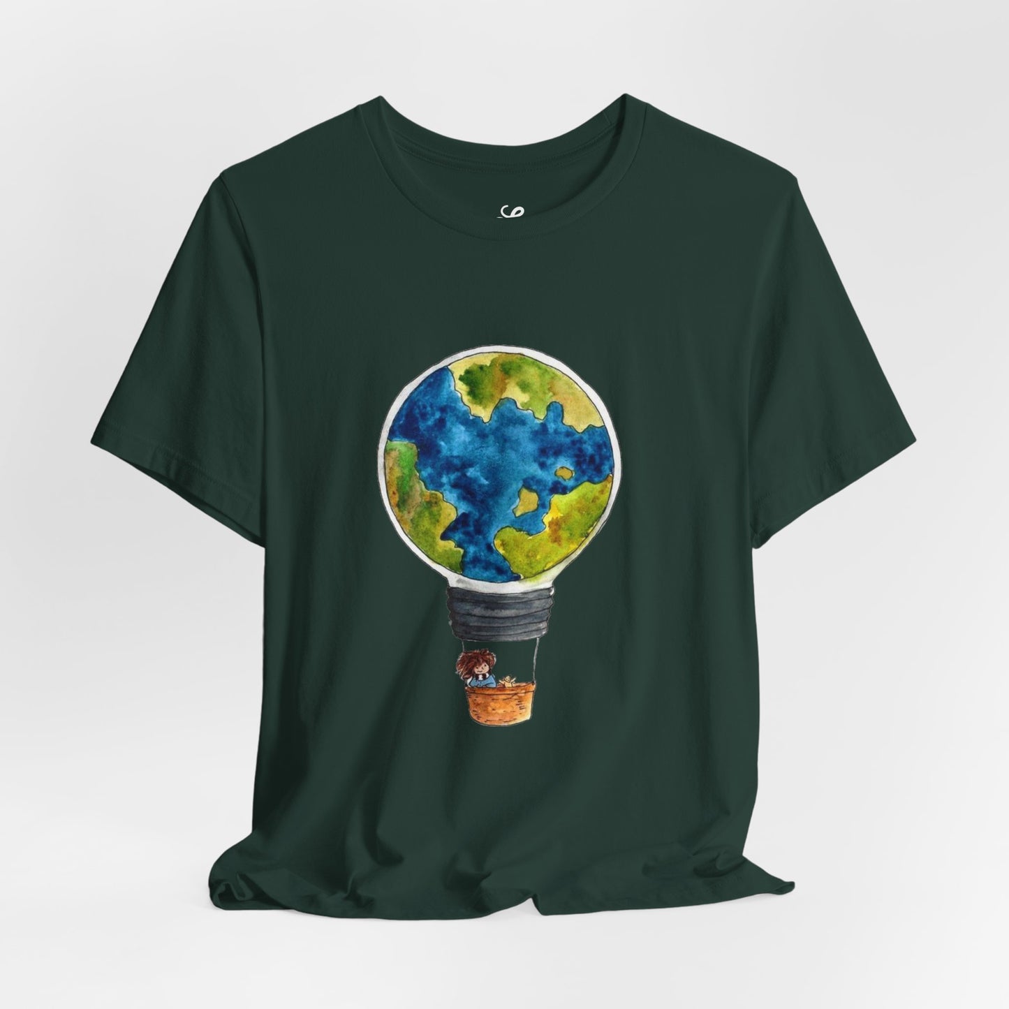 World and Hot Air Balloon Graphic Oversized T-Shirt YSS-TS-0002