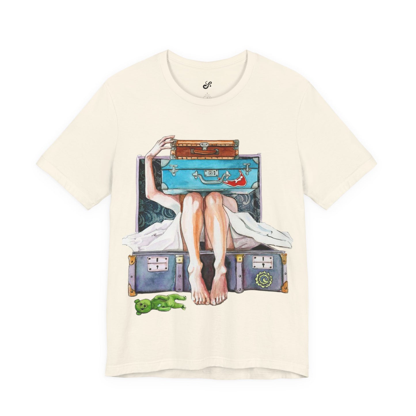 Travel & Exploration Themed Suitcase Illustrated Oversized T-Shirt YSS-TS-0004