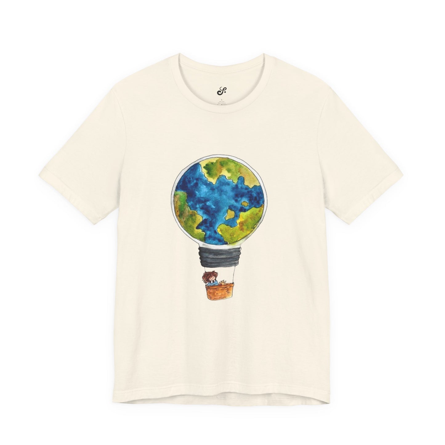 World and Hot Air Balloon Graphic Oversized T-Shirt YSS-TS-0002