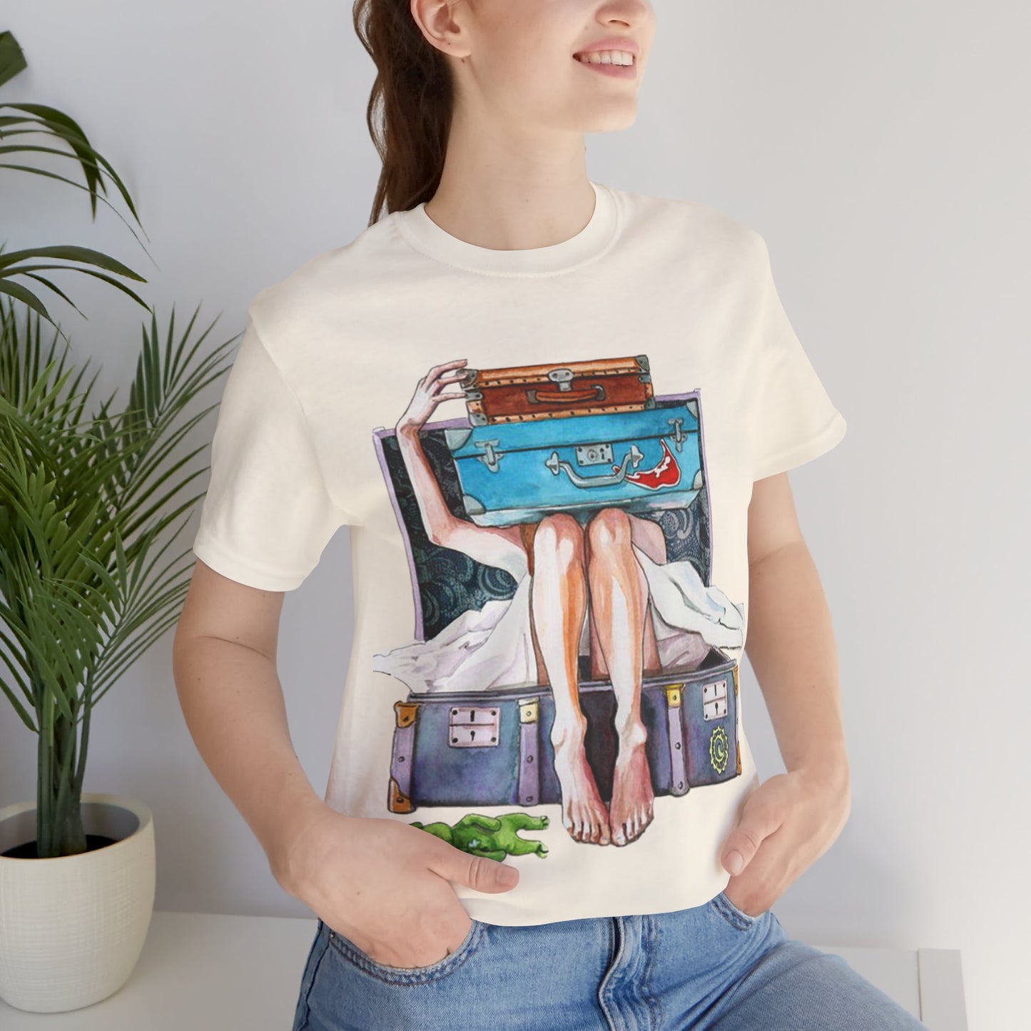 Travel & Exploration Themed Suitcase Illustrated Oversized T-Shirt YSS-TS-0004