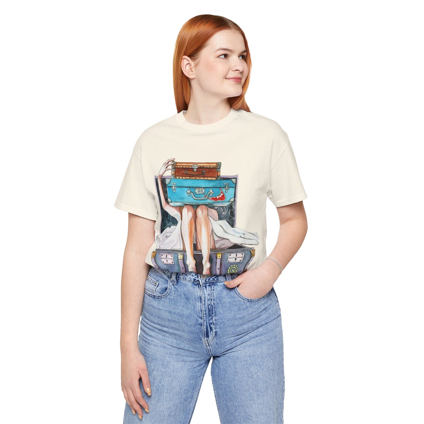 Travel & Exploration Themed Suitcase Illustrated Oversized T-Shirt YSS-TS-0004