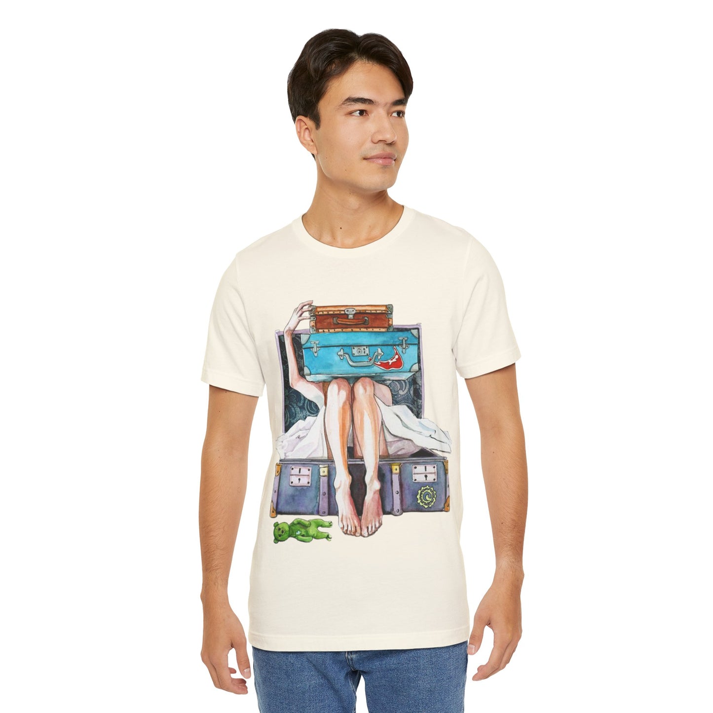 Travel & Exploration Themed Suitcase Illustrated Oversized T-Shirt YSS-TS-0004