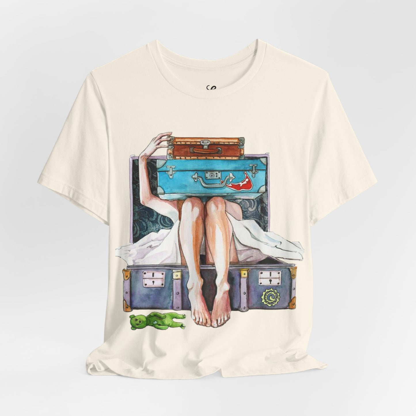 Travel & Exploration Themed Suitcase Illustrated Oversized T-Shirt YSS-TS-0004