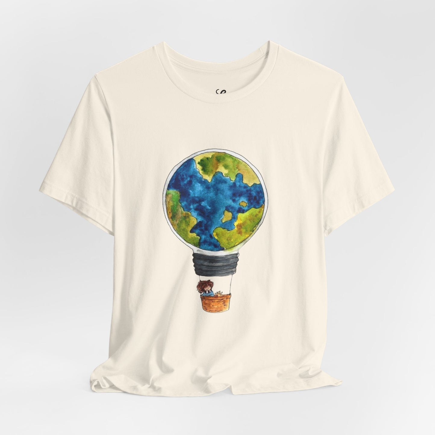 World and Hot Air Balloon Graphic Oversized T-Shirt YSS-TS-0002
