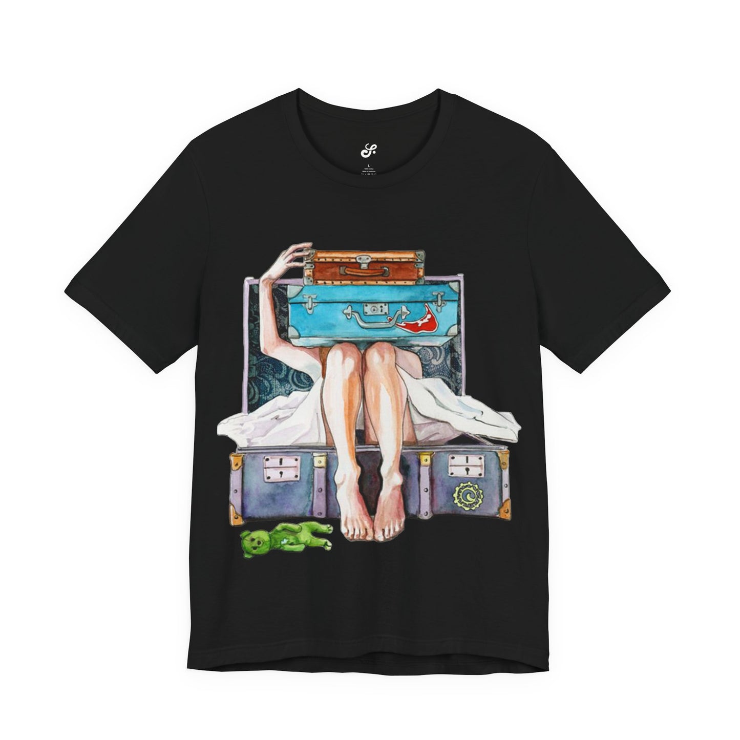 Travel & Exploration Themed Suitcase Illustrated Oversized T-Shirt YSS-TS-0004