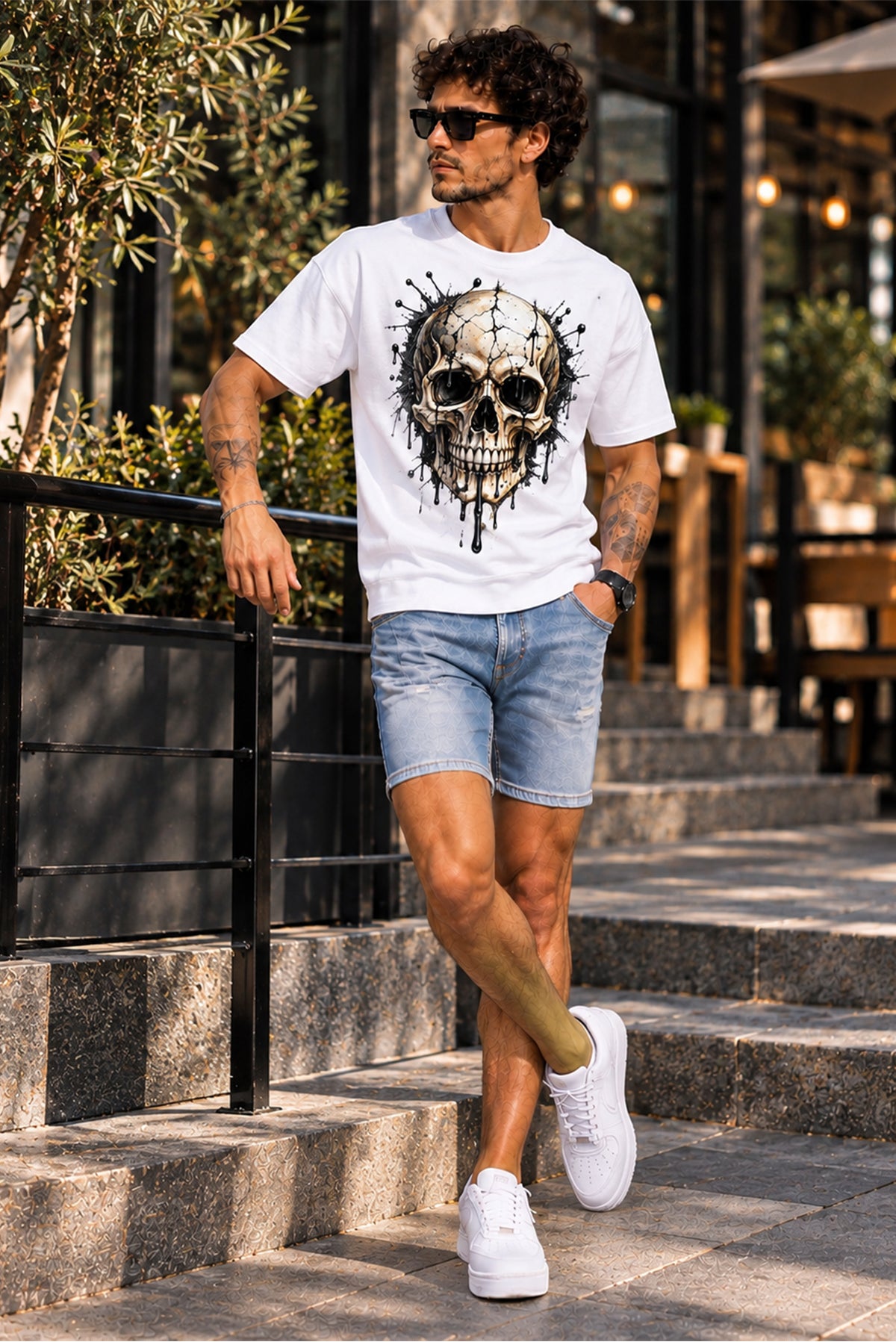 Cracked Skull Oversize Tişört