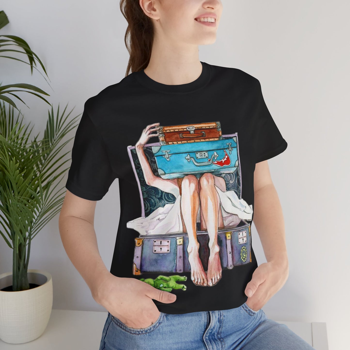 Travel & Exploration Themed Suitcase Illustrated Oversized T-Shirt YSS-TS-0004