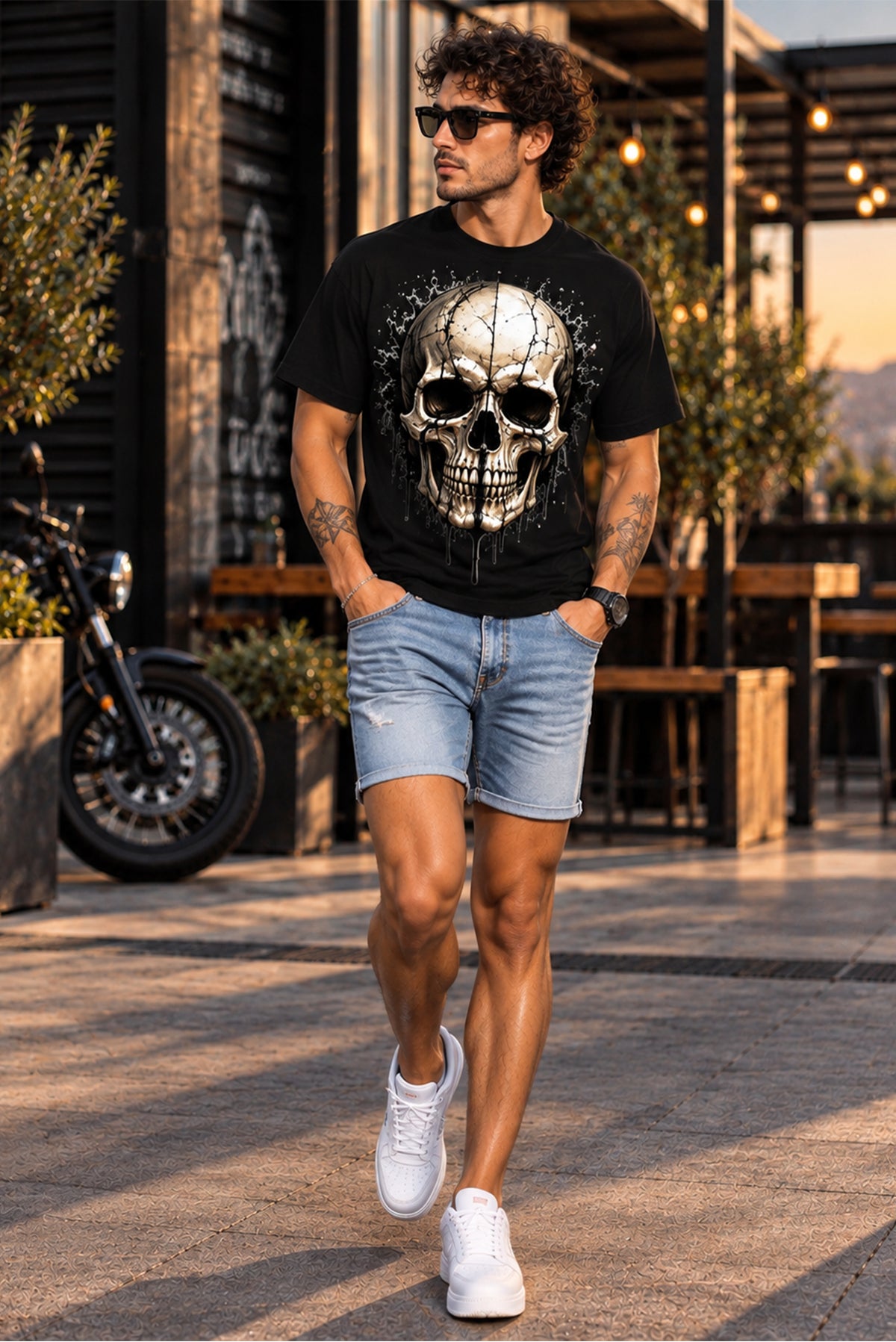 Cracked Skull Oversize Tişört