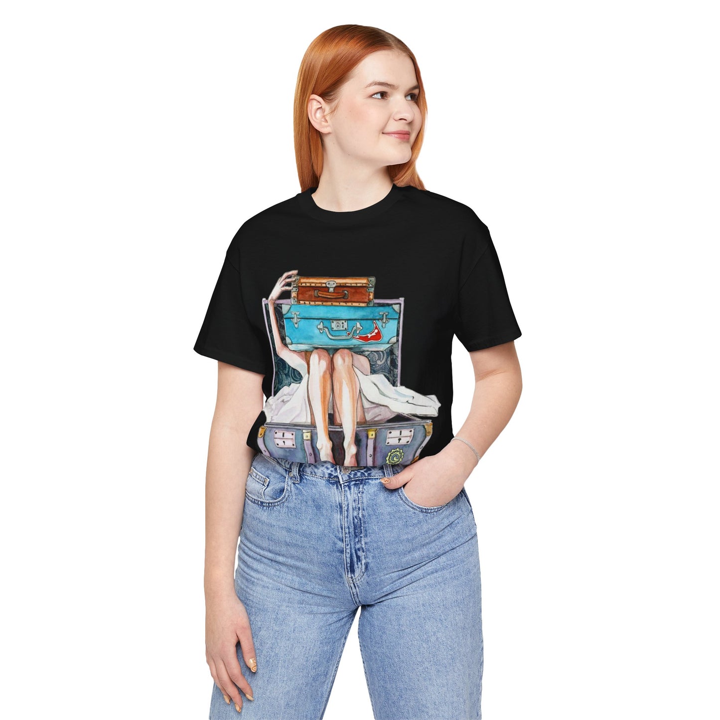 Travel & Exploration Themed Suitcase Illustrated Oversized T-Shirt YSS-TS-0004