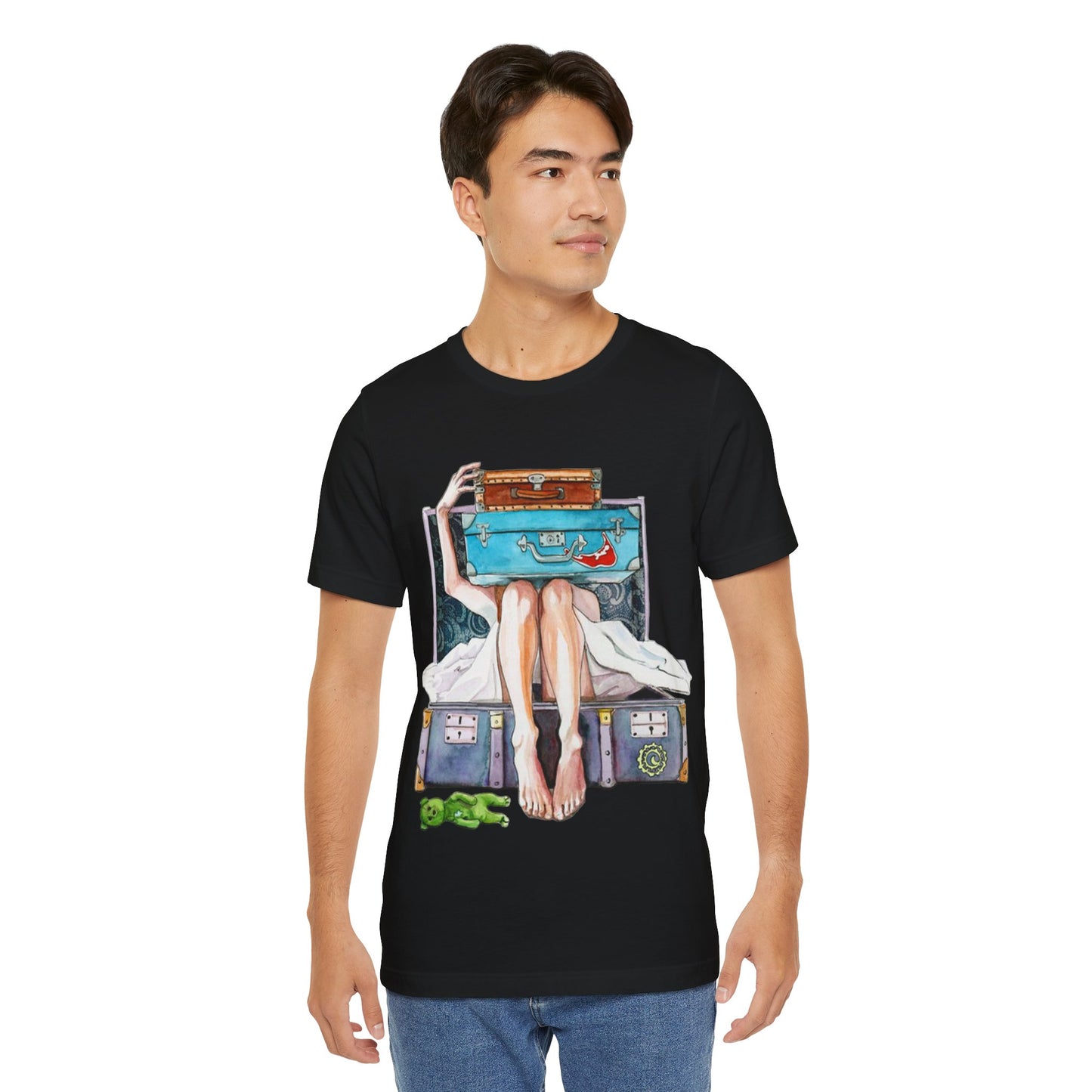 Travel & Exploration Themed Suitcase Illustrated Oversized T-Shirt YSS-TS-0004