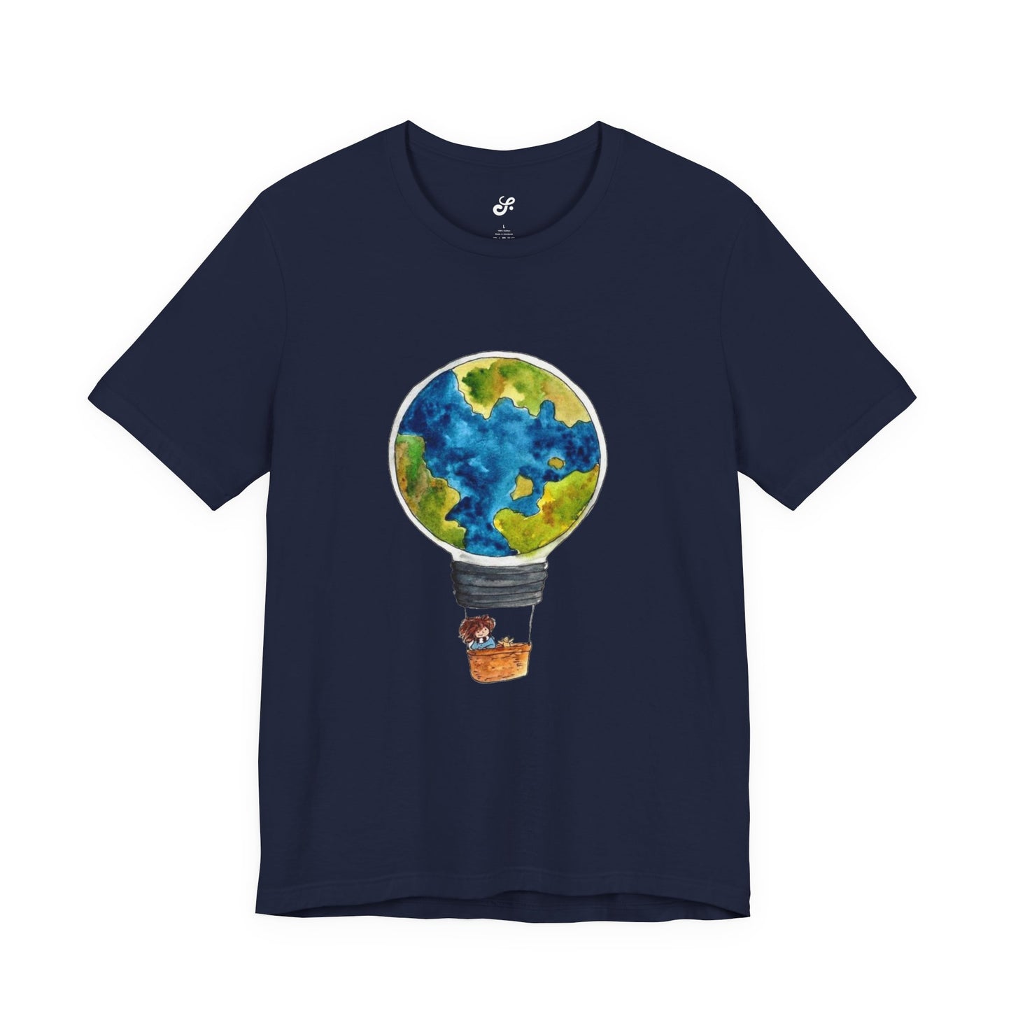 World and Hot Air Balloon Graphic Oversized T-Shirt YSS-TS-0002