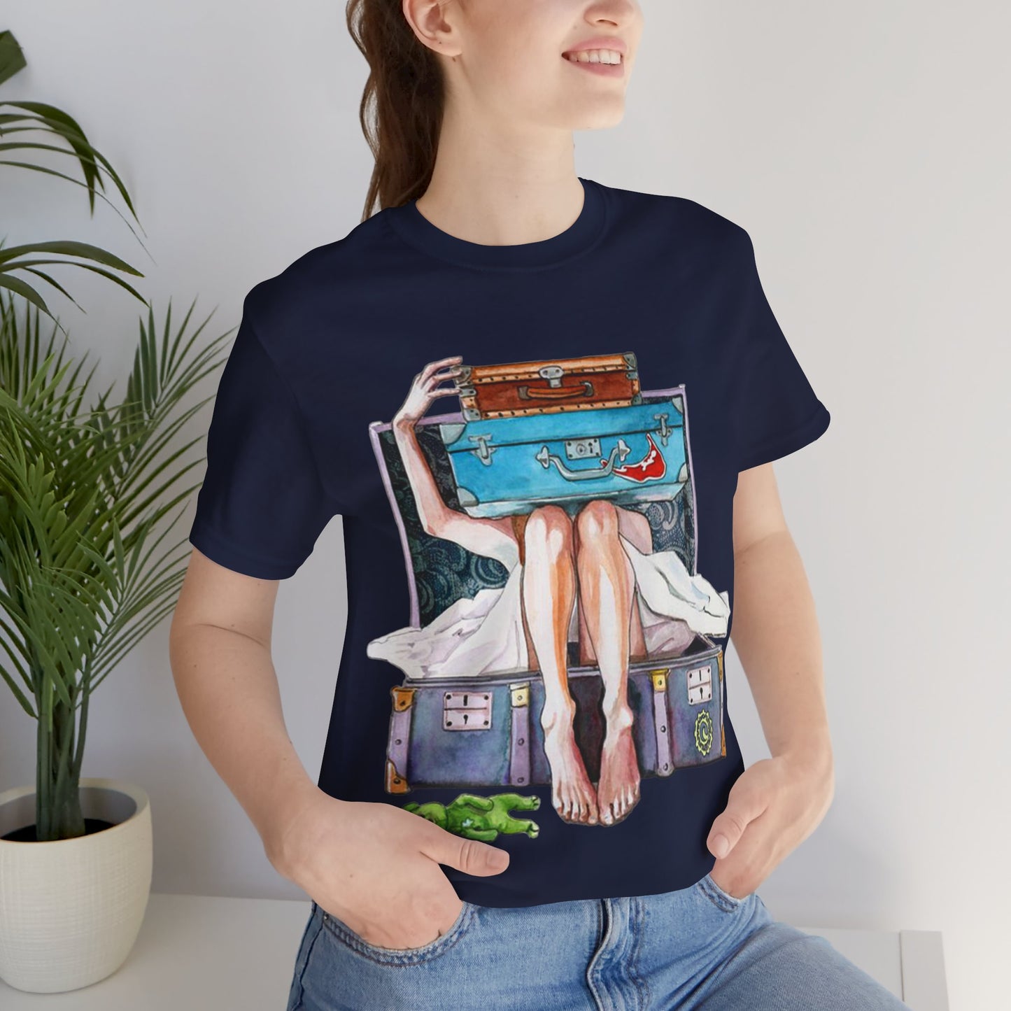 Travel & Exploration Themed Suitcase Illustrated Oversized T-Shirt YSS-TS-0004