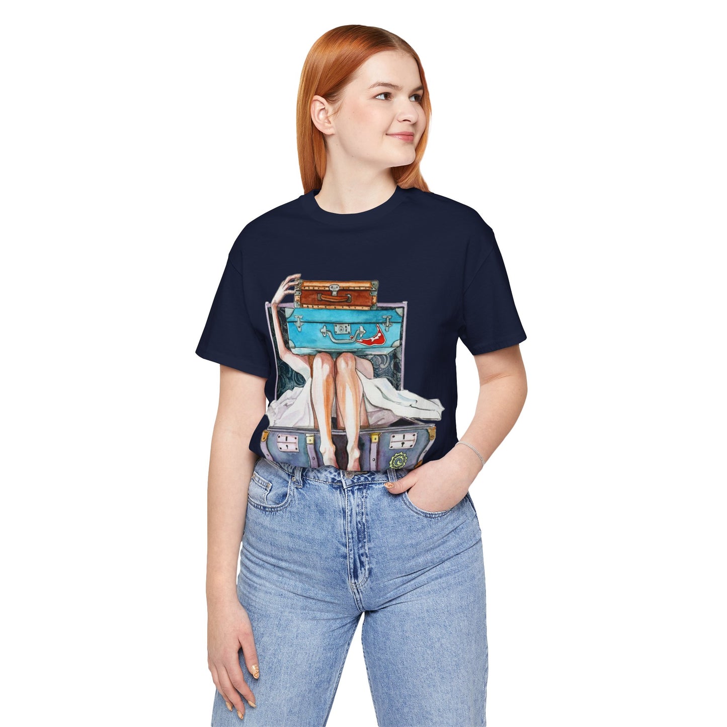 Travel & Exploration Themed Suitcase Illustrated Oversized T-Shirt YSS-TS-0004