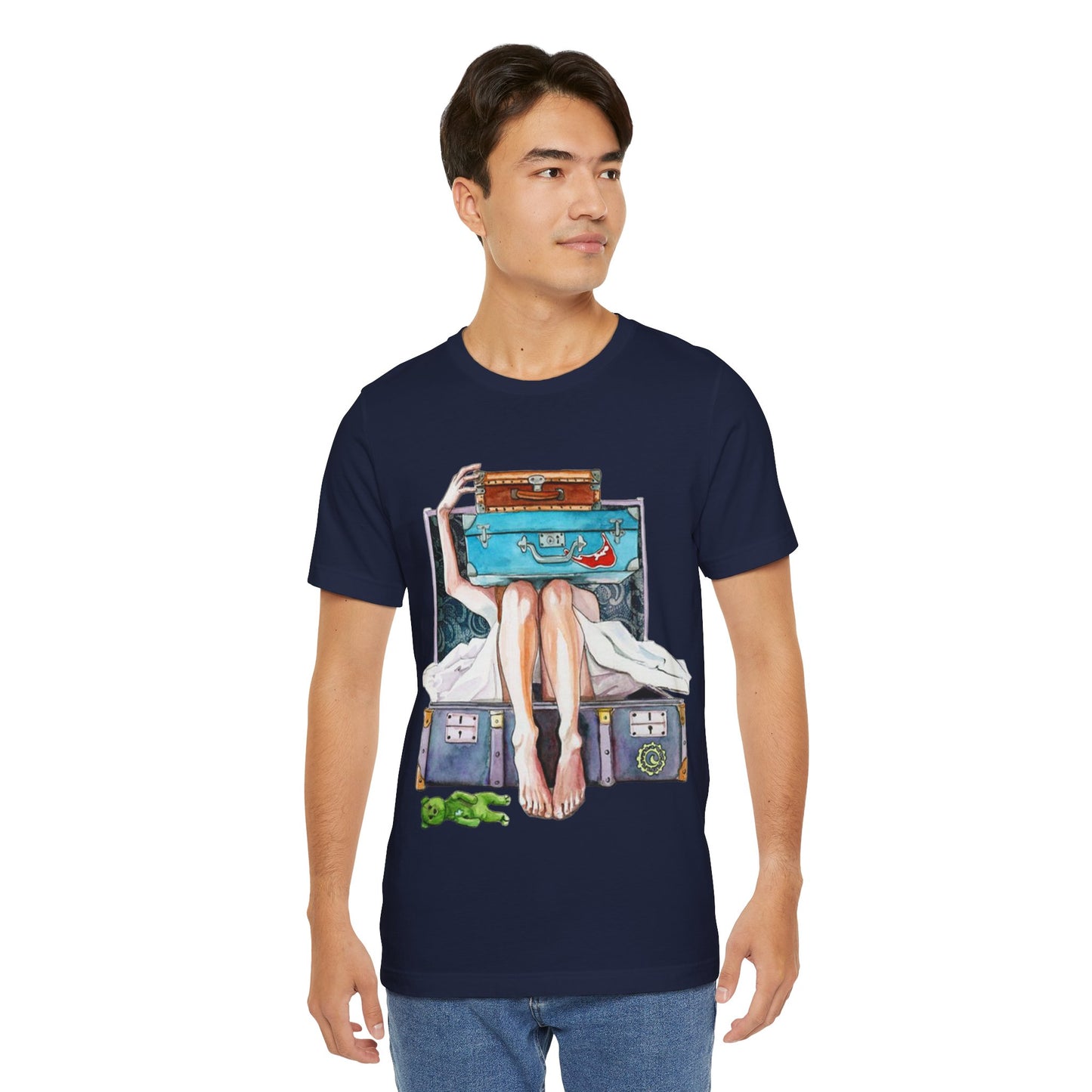 Travel & Exploration Themed Suitcase Illustrated Oversized T-Shirt YSS-TS-0004