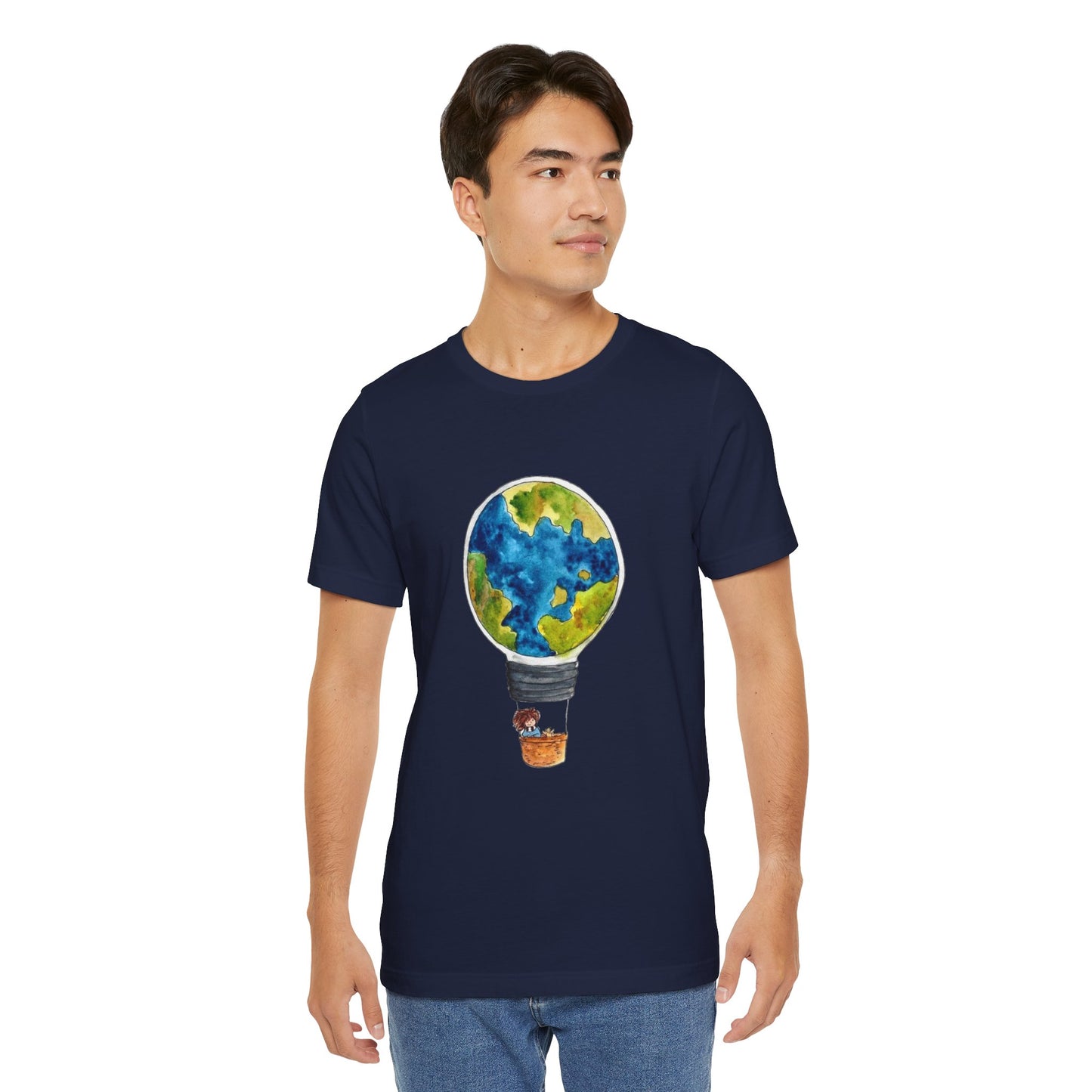 World and Hot Air Balloon Graphic Oversized T-Shirt YSS-TS-0002