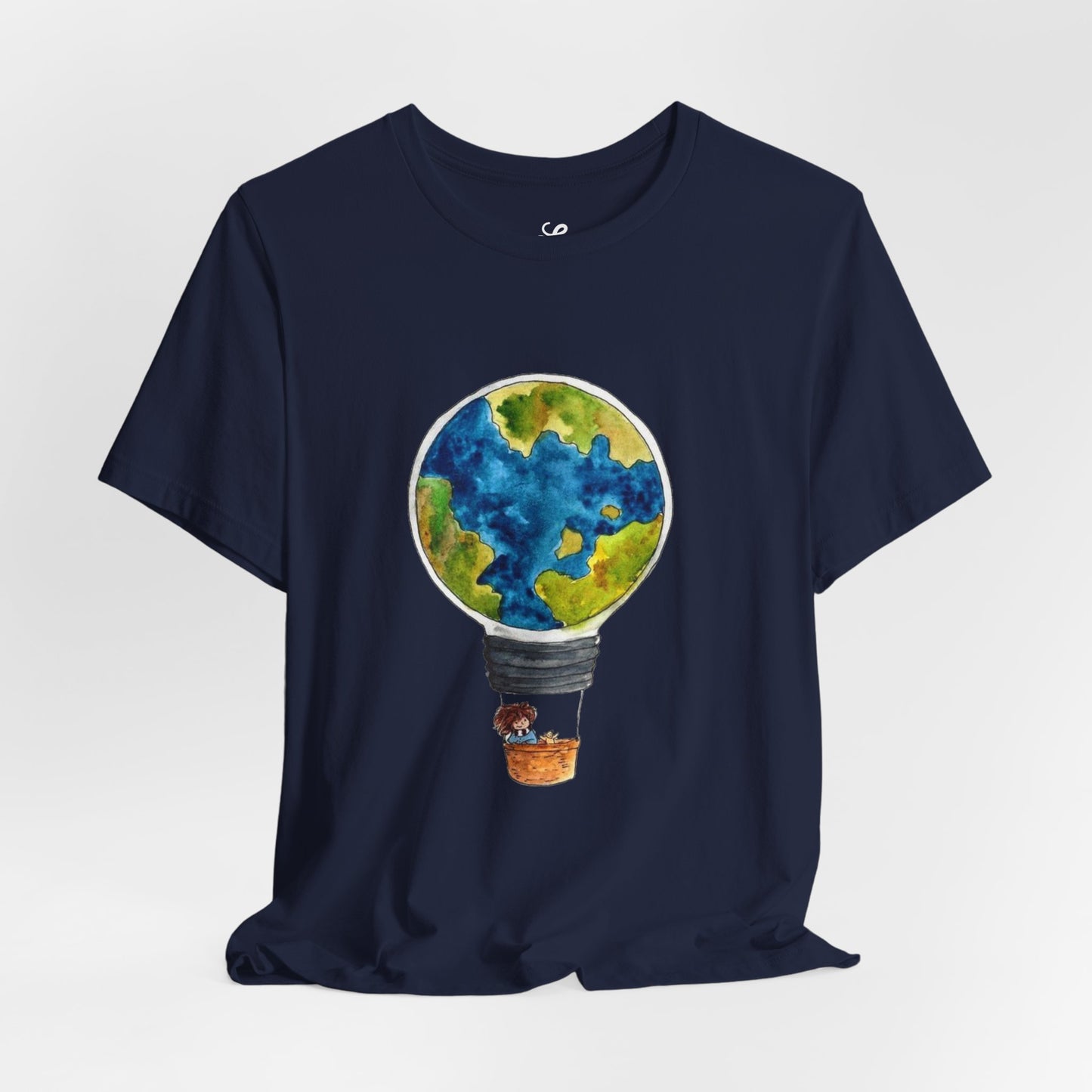World and Hot Air Balloon Graphic Oversized T-Shirt YSS-TS-0002