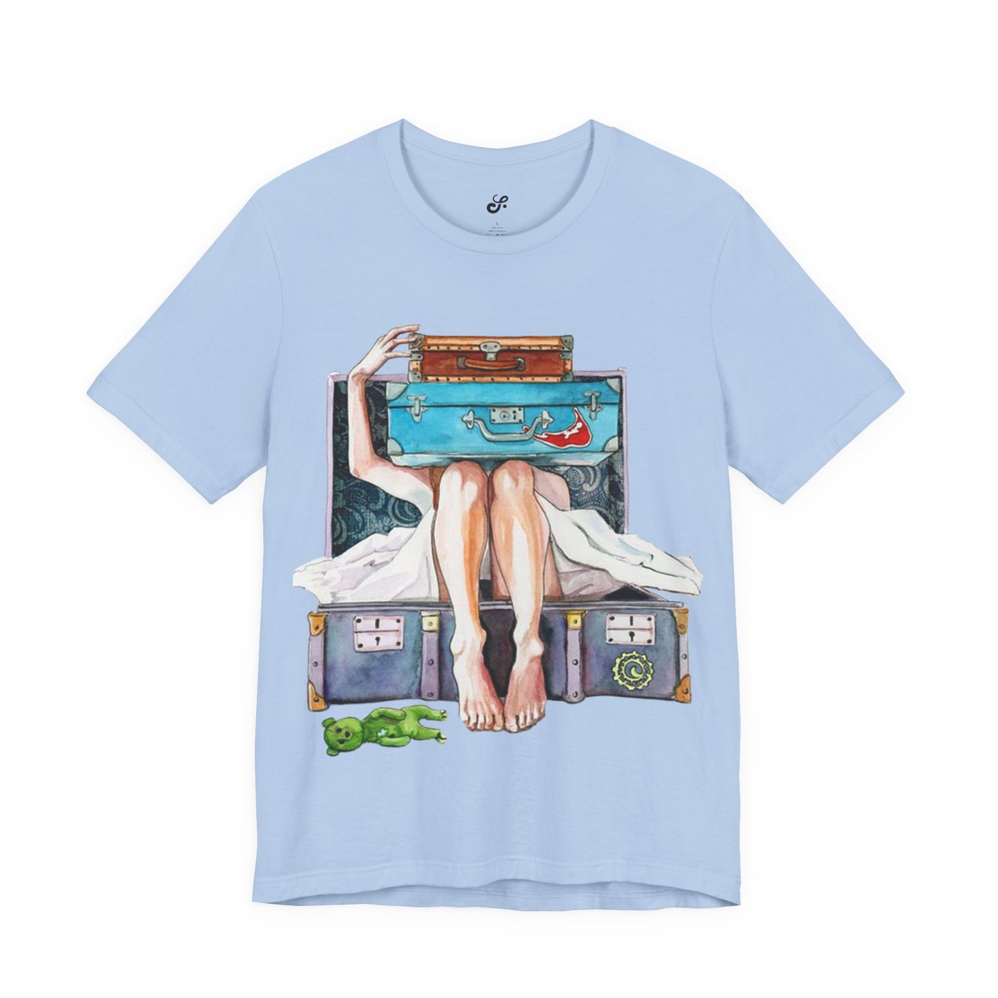 Travel & Exploration Themed Suitcase Illustrated Oversized T-Shirt YSS-TS-0004