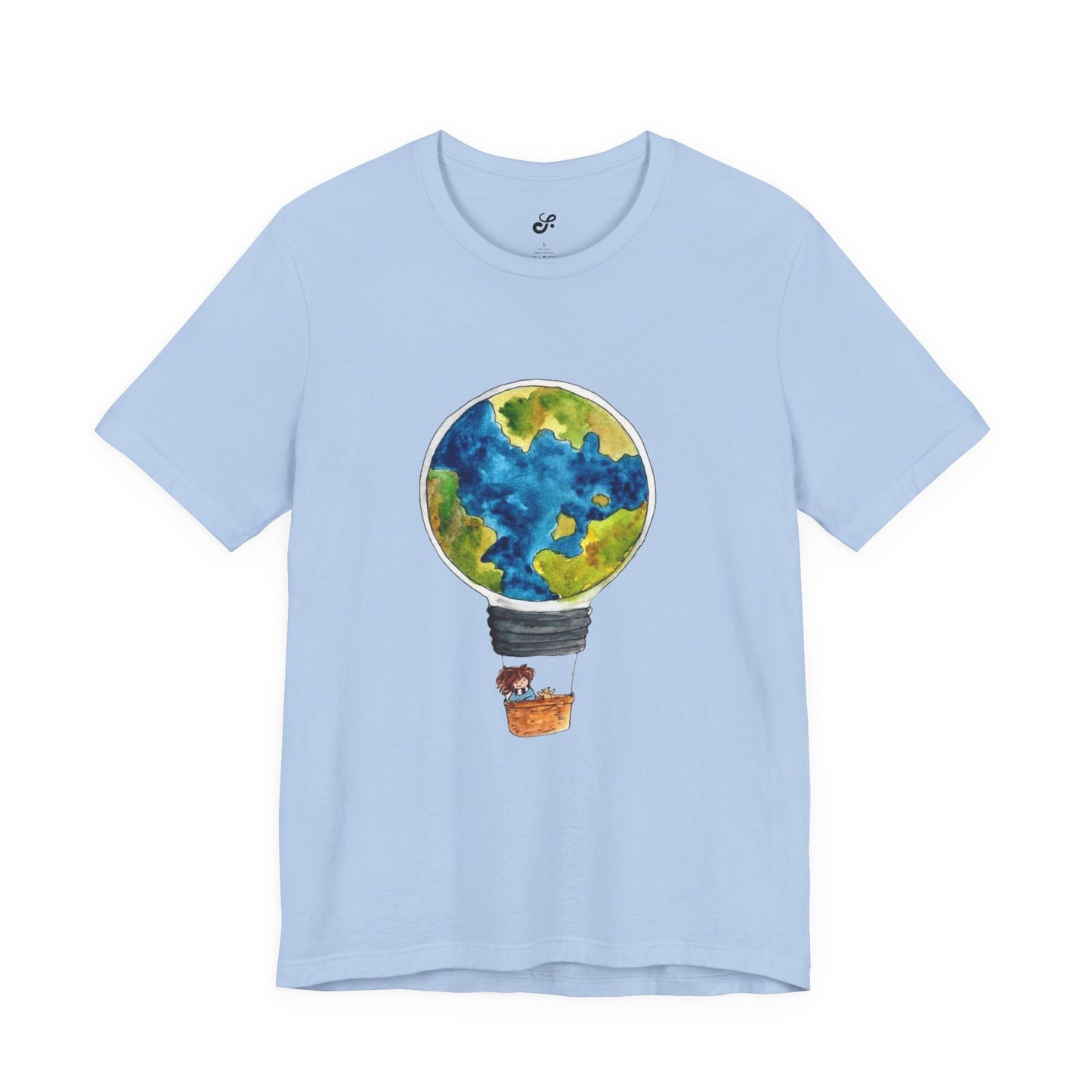 World and Hot Air Balloon Graphic Oversized T-Shirt YSS-TS-0002