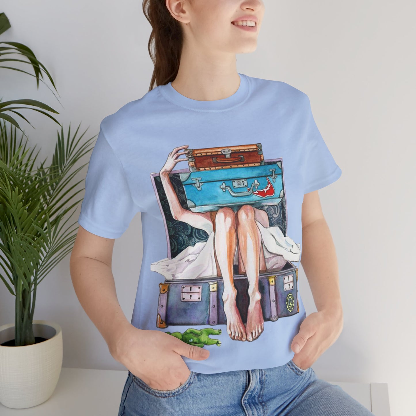 Travel & Exploration Themed Suitcase Illustrated Oversized T-Shirt YSS-TS-0004