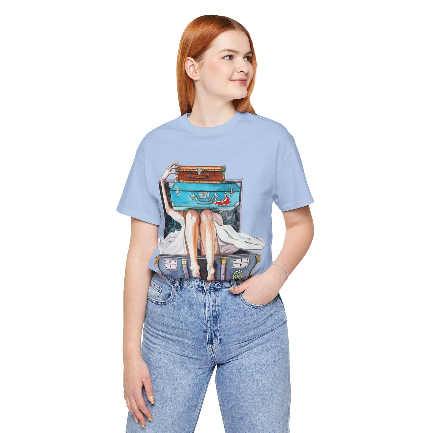 Travel & Exploration Themed Suitcase Illustrated Oversized T-Shirt YSS-TS-0004