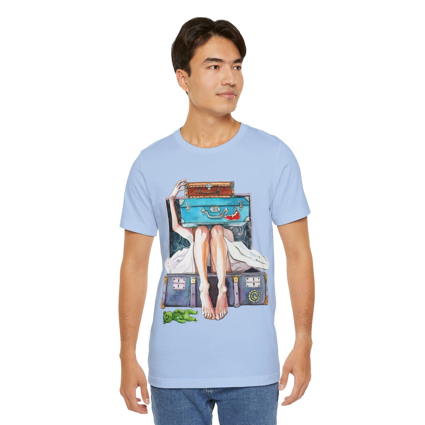 Travel & Exploration Themed Suitcase Illustrated Oversized T-Shirt YSS-TS-0004