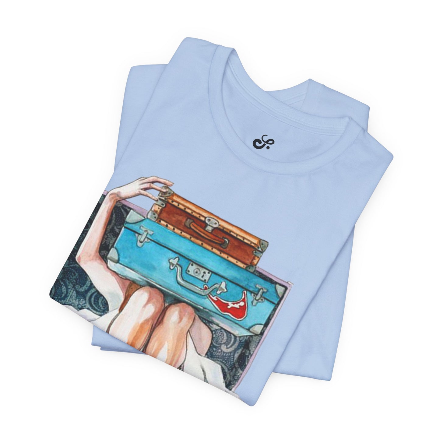 Travel & Exploration Themed Suitcase Illustrated Oversized T-Shirt YSS-TS-0004