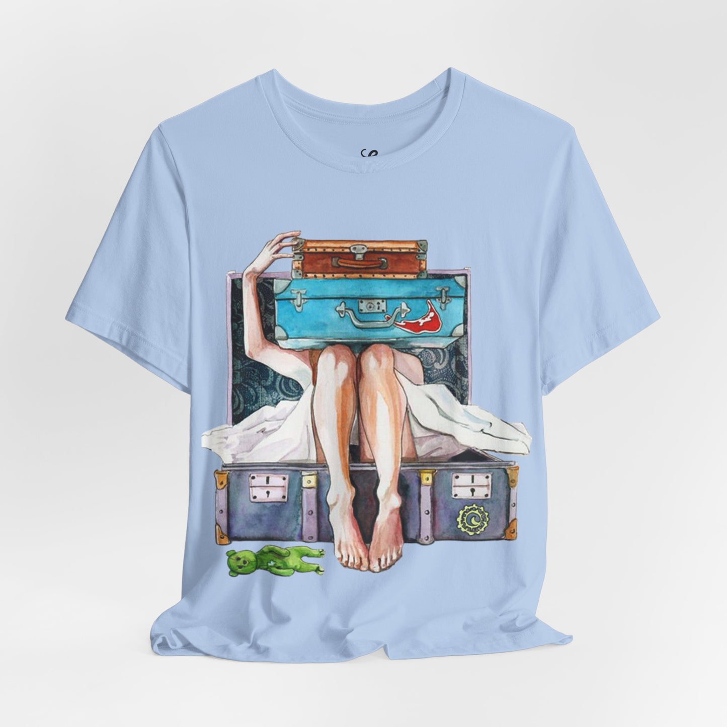 Travel & Exploration Themed Suitcase Illustrated Oversized T-Shirt YSS-TS-0004