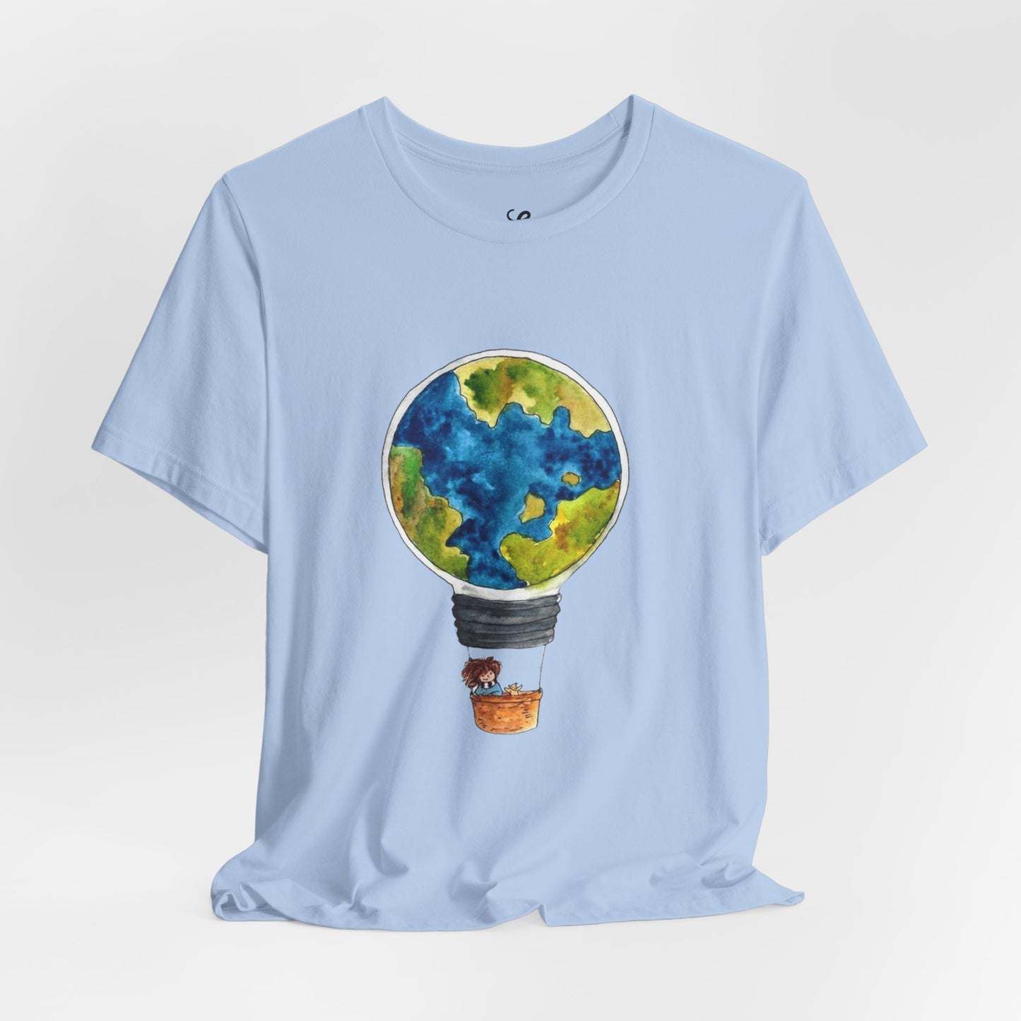World and Hot Air Balloon Graphic Oversized T-Shirt YSS-TS-0002